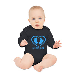 Sweetest Thing Baby Blue Long-Sleeve Organic Bodysuit