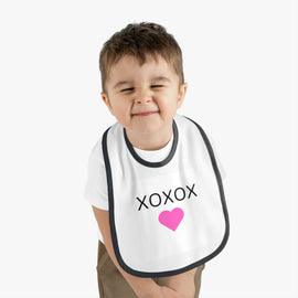 XOXOX Baby Bib Pink Heart