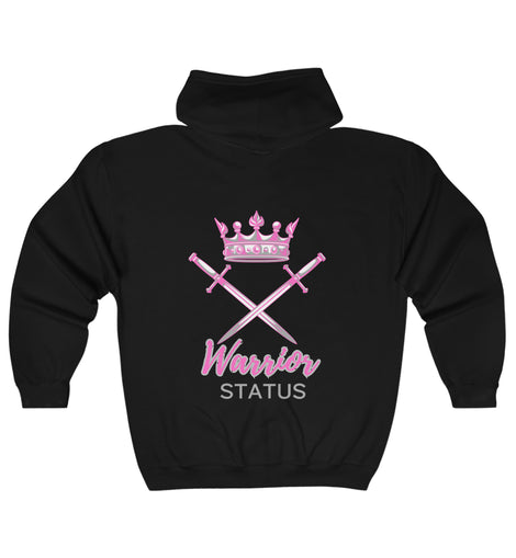 Warrior Status Pink Unisex Heavy Blend Full Zip Hooded Sweatshirt