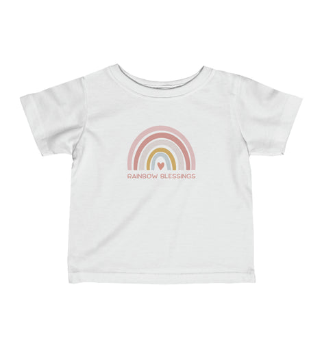 Rainbow Blessings Infant Tee - Pastel Pink