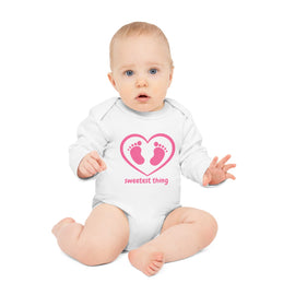 Sweetest Thing Baby Pink Long-Sleeve Organic Bodysuit