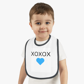 XOXOX Baby Bib Blue Heart