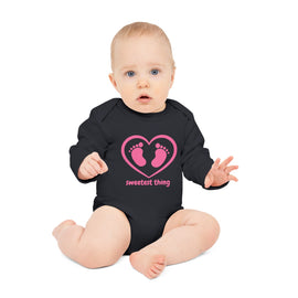 Sweetest Thing Baby Pink Long-Sleeve Organic Bodysuit