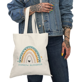 Rainbow Blessings Natural Tote Bag