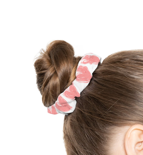 Pink Hearts Scrunchie