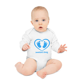 Sweetest Thing Baby Blue Long-Sleeve Organic Bodysuit