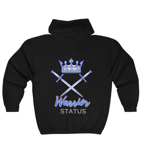 Warrior Status Blue Unisex Heavy Blend Full Zip Hooded Sweatshirt