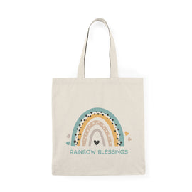 Rainbow Blessings Natural Tote Bag